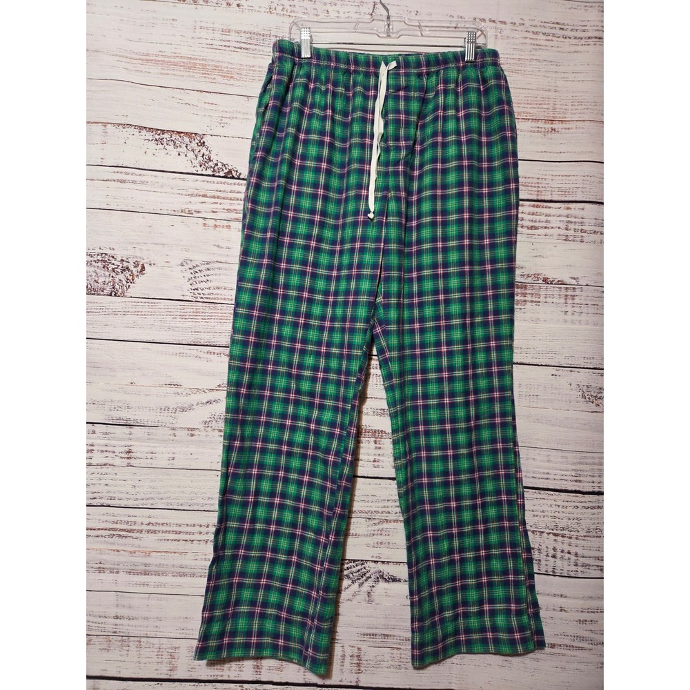 Vineyard Vines Mens Medium Green Plaid Flannel Pajama Pants Cotton Lounge Sleep